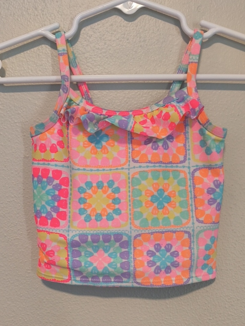 The Children's Place Pastel Multicolor Ruffle Swim Top 6mos